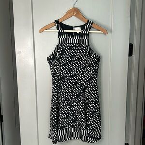 Parker Silk Geometric Print A-Line Dress